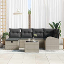 Havesofa Sæt 7 stk. Lysegrå polyrattan