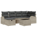 Havesofa Sæt 7 stk. Lysegrå polyrattan