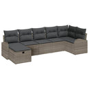 Havesofa Sæt 7 stk. Grå polyrattan