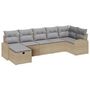 Havesofa Sæt 7 stk. Beige polyrattan