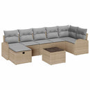 Havesofa Sæt 8 stk. Beige polyrattan