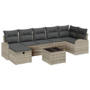 Havesofa Sæt 8 stk. Lysegrå polyrattan