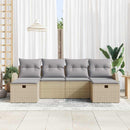 Havesofa Sæt 6 stk. Beige polyrattan