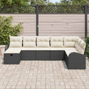 Havesofa Sæt med pude med opbevaring 8 pcs Sort Poly rattan