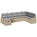 Havesofa Sæt 8 stk. Beige polyrattan