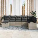 Havesofa Sæt 8 stk. Lysegrå polyrattan