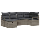 Havesofa Sæt 6 stk. Grå polyrattan
