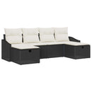 Sofa Sæt med pude 6 pcs polyrattan