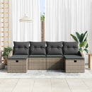 Sofa Sæt med pude 6 pcs polyrattan