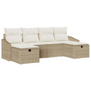 Sofa Sæt med pude 6 pcs polyrattan
