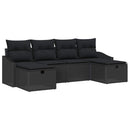 Sofa Sæt med pude 6 pcs polyrattan
