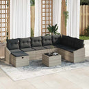 Sofa Sæt med pude 9 pcs polyrattan