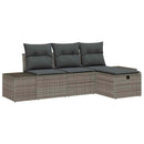 Sofa Sæt med pude 4 pcs polyrattan