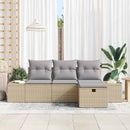 Sofa Sæt med pude 4 pcs polyrattan