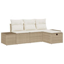 Sofa Sæt med pude 4 pcs polyrattan
