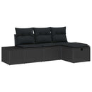 Sofa Sæt med pude 4 pcs polyrattan