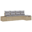Sofa Sæt med pude 5 pcs polyrattan