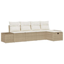 Sofa Sæt med pude 5 pcs polyrattan