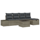 Sofa Sæt med pude 5 pcs polyrattan