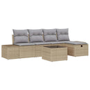 Sofa Sæt med pude 5 pcs polyrattan