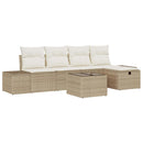 Sofa Sæt med pude 6 pcs polyrattan
