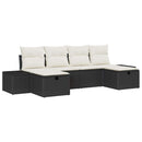 Havesofa Sæt med pude med opbevaring 6 pcs polyrattan