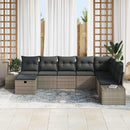 Havesofa Sæt med pude 8 pcs Grå Poly rattan