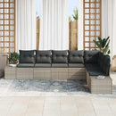 Havesofa Sæt med pude 8 pcs Lysegrå Poly rattan
