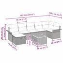 Havesofa Sæt 8 stk. Beige Poly rattan
