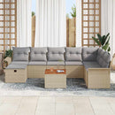 Havesofa Sæt 9 stk. Beige Poly rattan