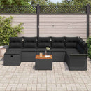 Havesofa Sæt 9 stk. Sort Poly rattan