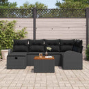 Havesofa Sæt 7 stk. Sort Poly rattan