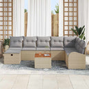 Havesofa Sæt 9 stk. Beige Poly rattan