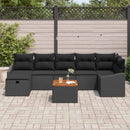 Havesofa Sæt 8 stk. Sort Poly rattan