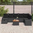 Havesofa Sæt 9 stk. Sort Poly rattan