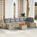 Havesofa Sæt 8 stk. Beige Poly rattan