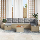 Havesofa Sæt 8 stk. Beige Poly rattan