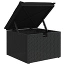 Havesofa Sæt med pude med opbevaring 4 pcs Sort polyrattan