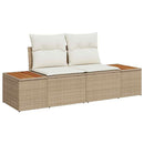 Havesofa Sæt med pude 5 pcs Beige Poly rattan