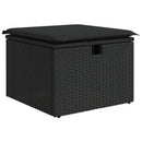 Havesofa Sæt med pude 7 pcs Sort 55 x 62 x 69 cm Poly rattan