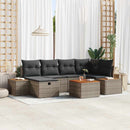 Havesofa Sæt med pude 7 pcs Grå 55 x 62 x 69 cm Poly rattan