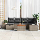 Havesofa Sæt med pude 7 pcs Grå 55 x 62 x 69 cm Poly rattan