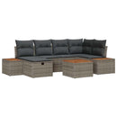Havesofa Sæt med pude 7 pcs Grå 55 x 62 x 69 cm Poly rattan