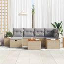 Havesofa Sæt 7 stk. Beige polyrattan