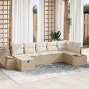 Havesofa Sæt med pude 7 pcs Beige Poly rattan