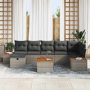 Havesofa Sæt med pude 8 pcs Grå Poly rattan