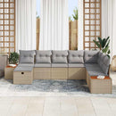 Havesofa Sæt med pude med opbevaring Beige polyrattan