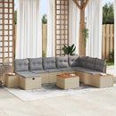 Havesofa Sæt 9 stk. Beige polyrattan