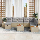 Havesofa Sæt 9 stk. Beige polyrattan