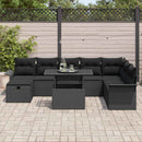Havesofa Sæt 9 stk. Sort polyrattan